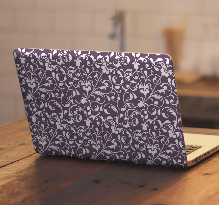 Ornamental leaf paisley laptop sticker - TenStickers
