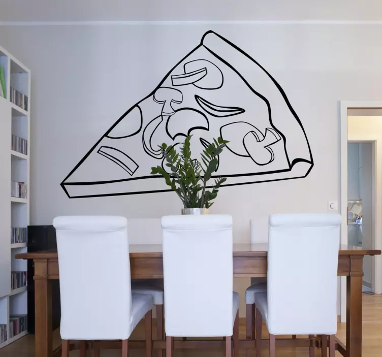Outline Pizza Slice Decal - TenStickers
