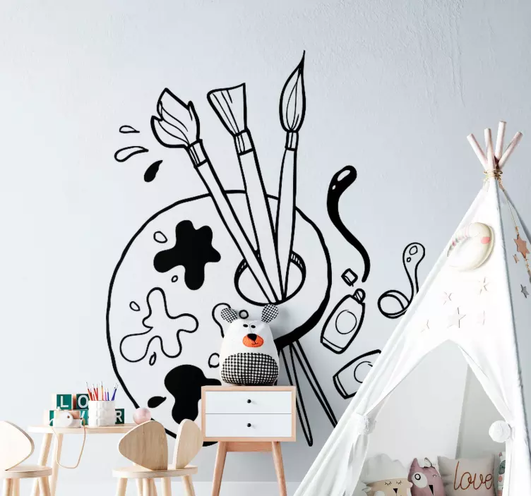 Paint palette teacher stickers - TenStickers