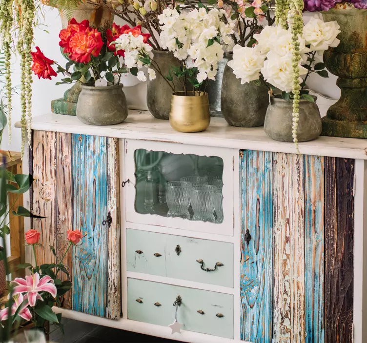 Painted Wood Living Room Wall Decor - TenStickers