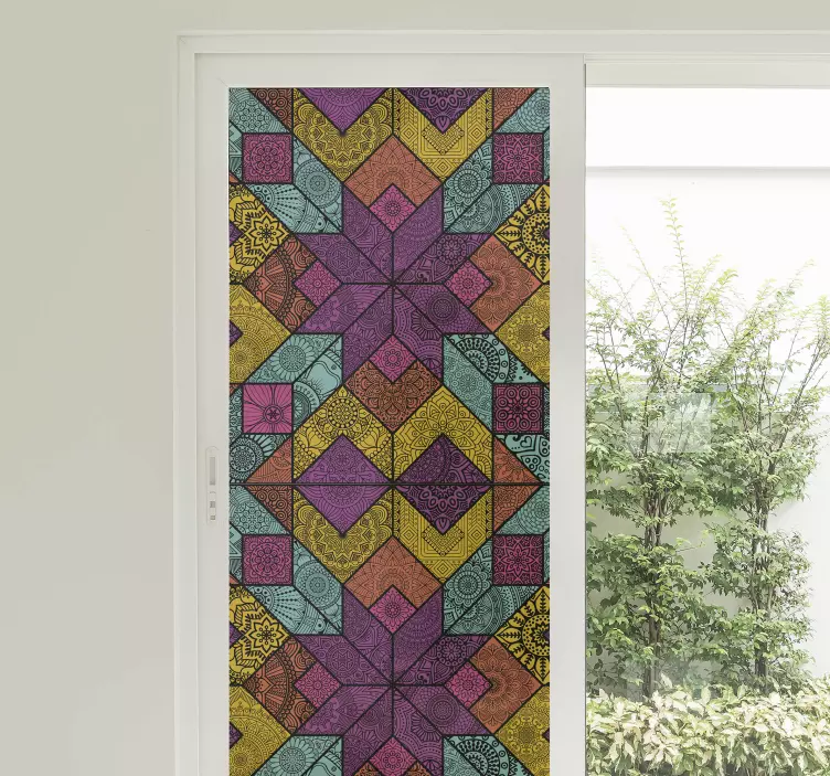 Paisley mosaic window sticker - TenStickers