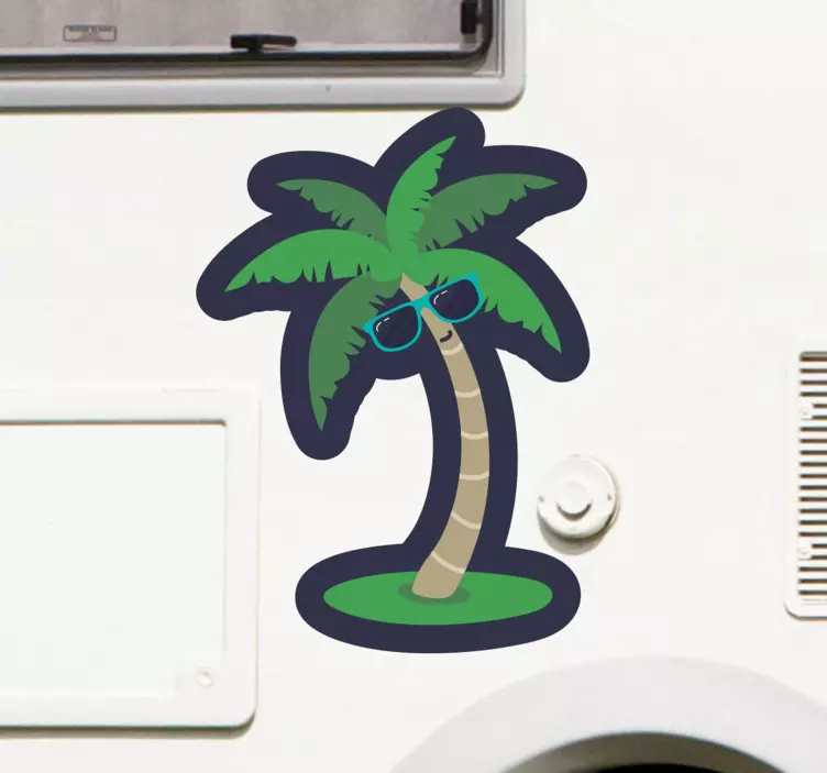 Palm with sunglasses campervan sticker - TenStickers