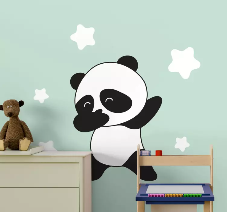 Panda dabbing wild animal decal - TenStickers