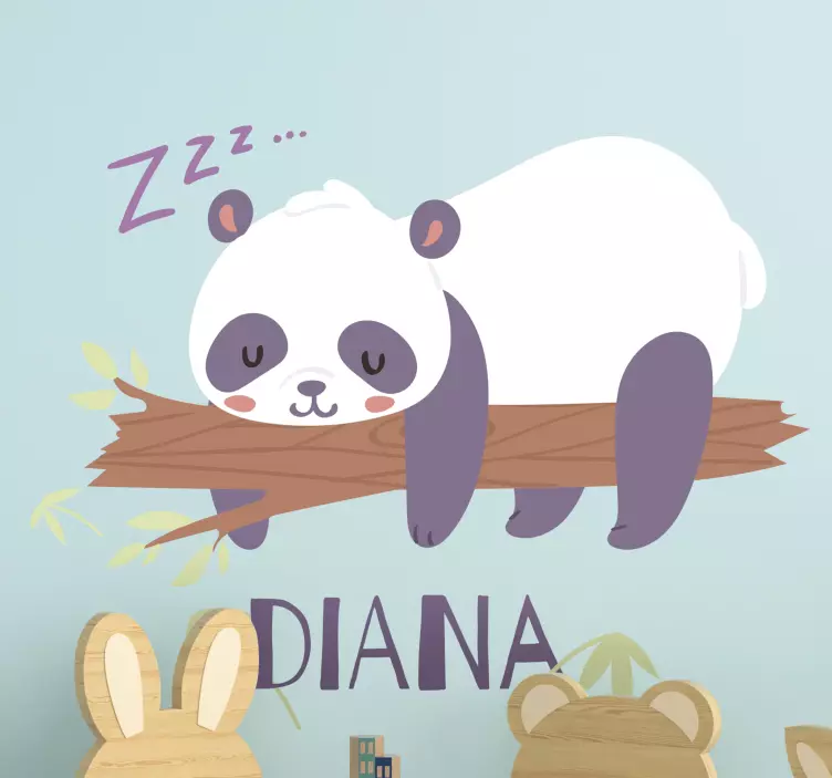 PANDA SLEEPING ON BRANCH pet wall art - TenStickers