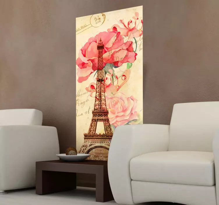 Paris Eiffel Tower Vintage Decal - TenStickers