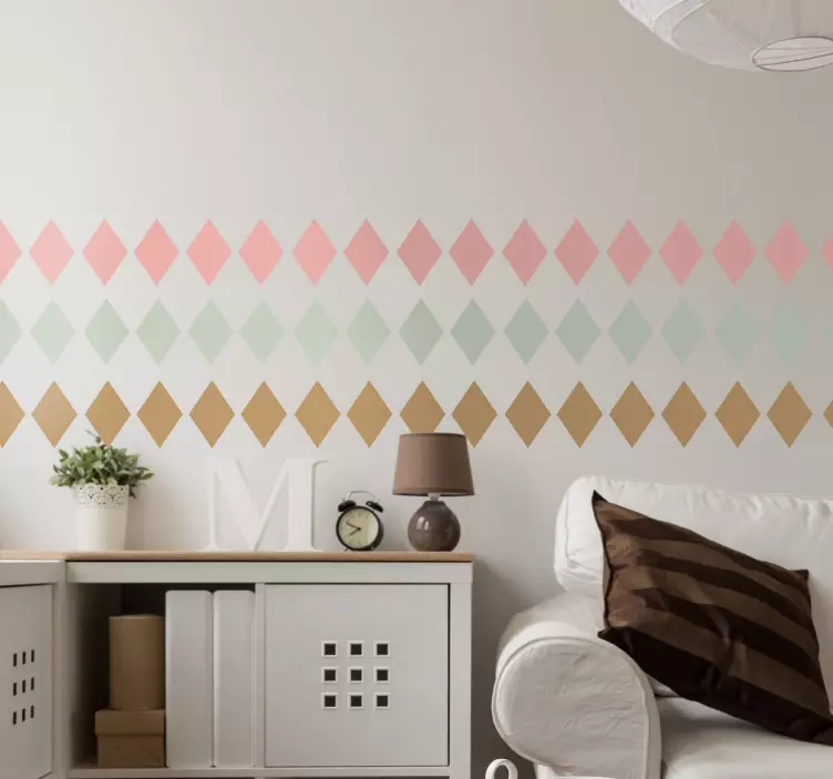 Pastel Diamond Border Sticker - TenStickers
