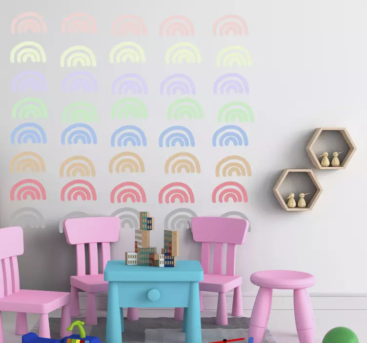 Pastel Rainbow Pattern wall stickers for kid - TenStickers