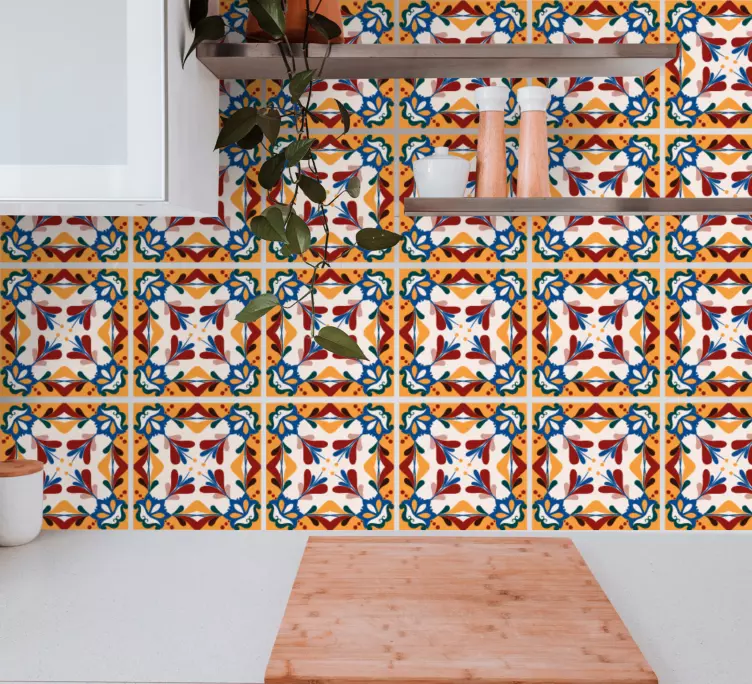 Patterned cement design wall decal - TenStickers