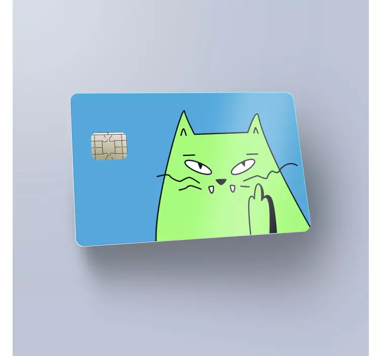 Funny illustrated peeping cat credit card sticker - TenStickers