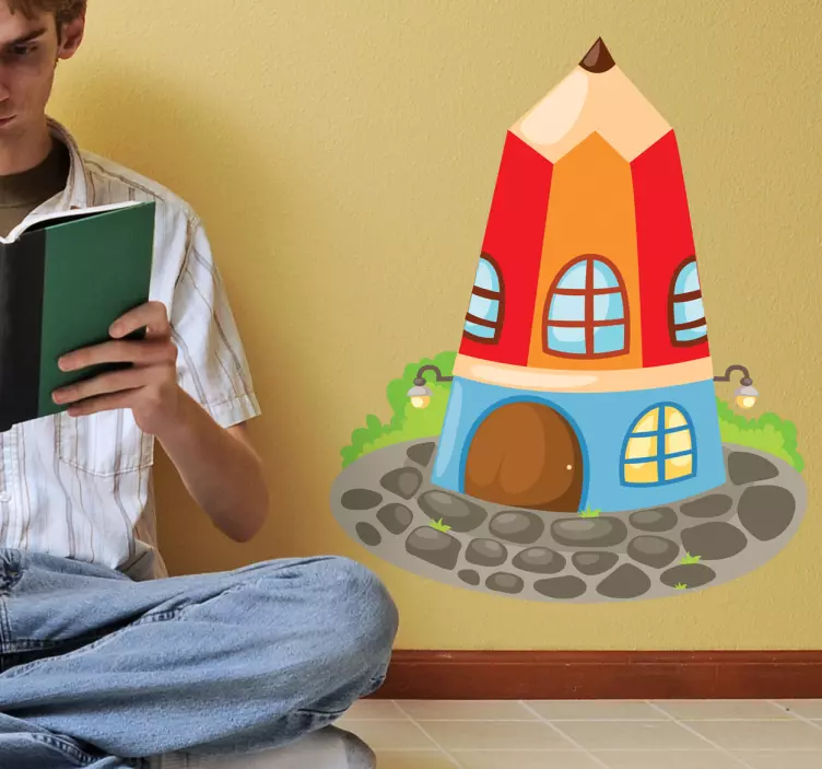 Pencil House Design wall stickers for kid - TenStickers