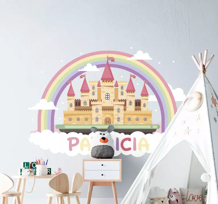 Personalised Fantasy Castle cartoon sticker - TenStickers