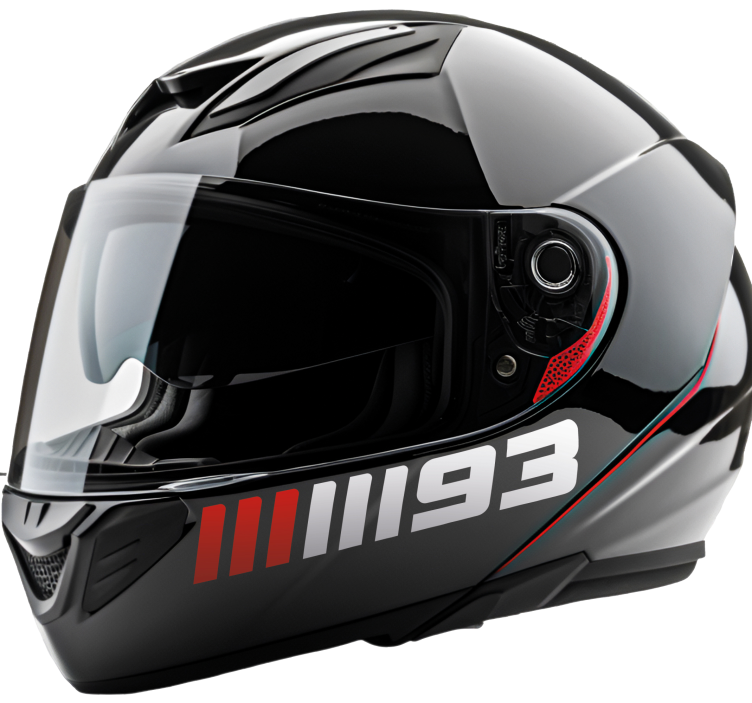 Personalised number design motorcycle sticker - TenStickers