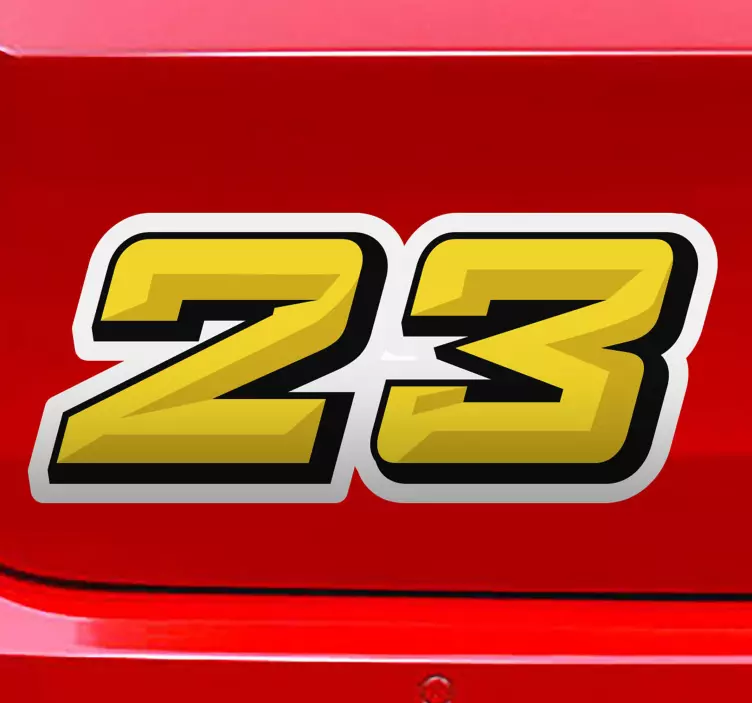 Personalised race number car sticker - TenStickers