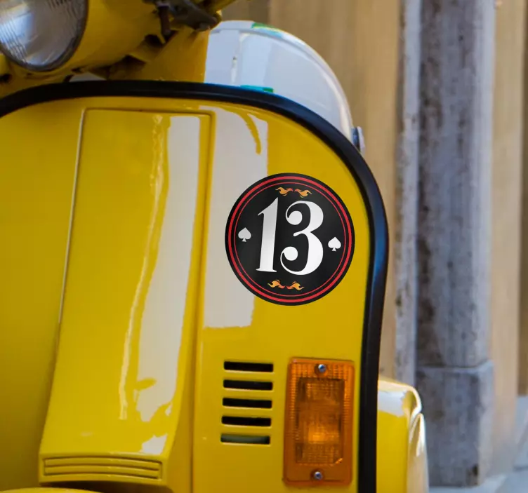 Personalised vehicle number motorbike sticker - TenStickers