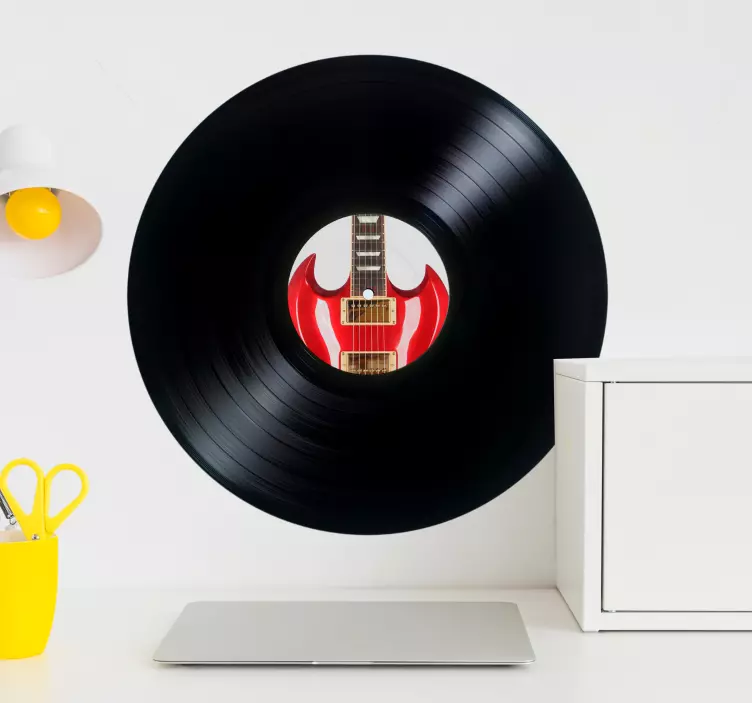 Personalised vinyl records living room wall sticker - TenStickers