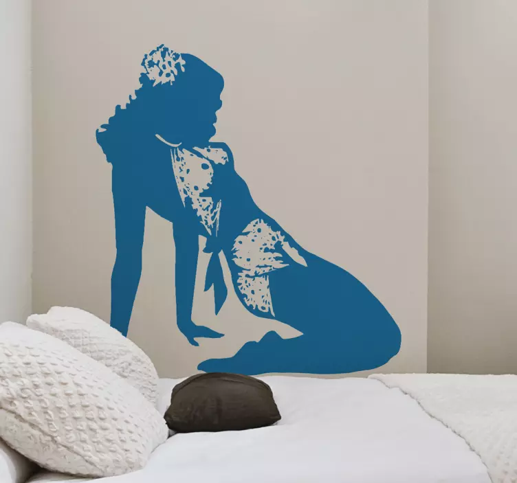 Pin Up Girl Silhouette Sticker - TenStickers