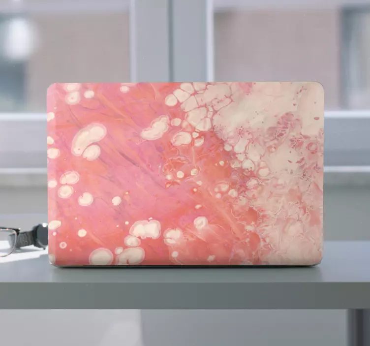 Pink and peach marble texture laptop skins - TenStickers