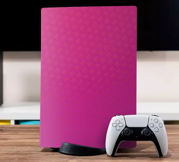 Pink carbon PS5 vinyl sticker - TenStickers