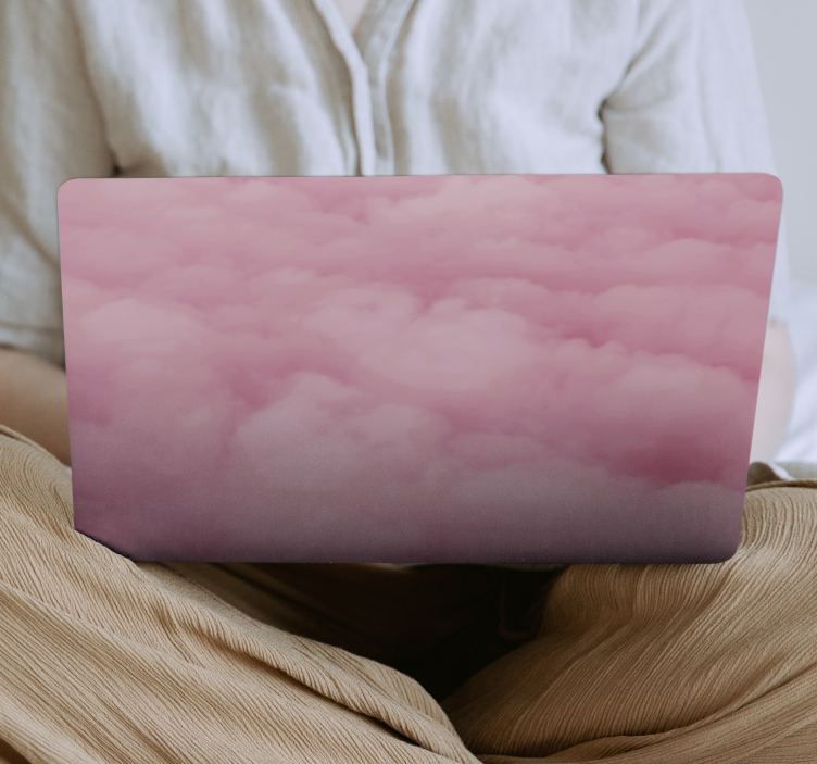 Pink clouds laptop vinyl skin - TenStickers