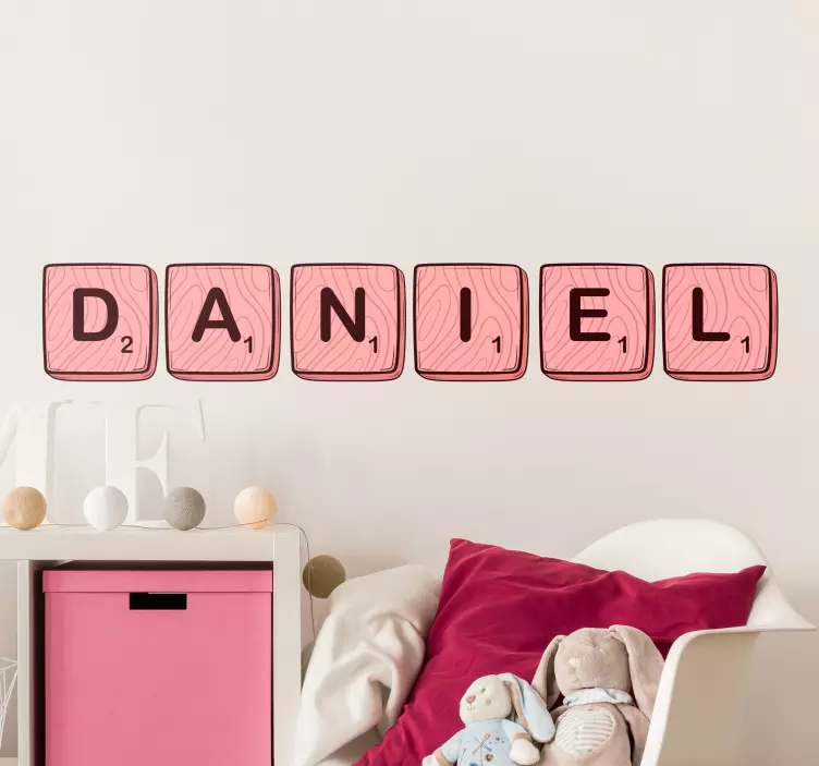 Personalized scrabble word board game sticker - TenStickers