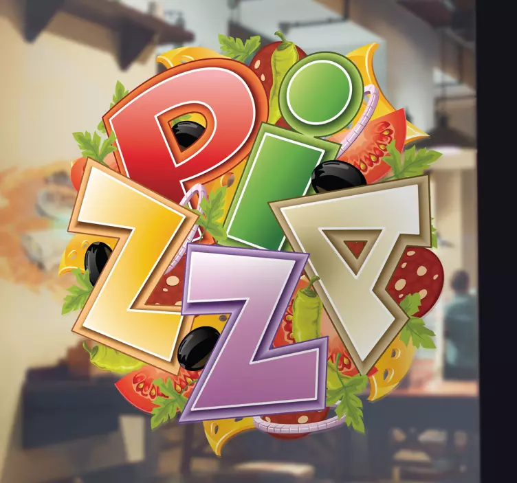 Pizza Logo kitchen wall sticker - TenStickers