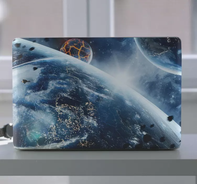 Planet with huge cracks laptop skins - TenStickers