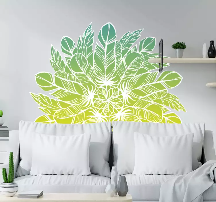 Plant sticker leafy circular design - TenStickers