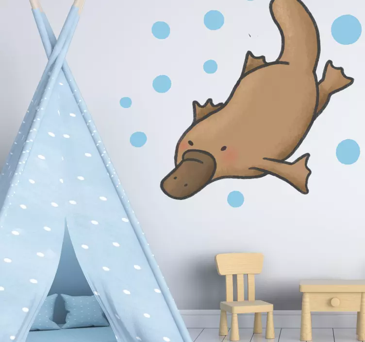 Platypus drawing animal wall sticker - TenStickers