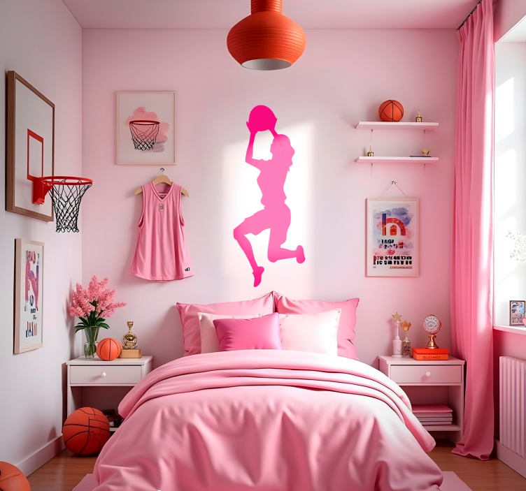 Player throwing the ball basketball wall sticker - TenStickers