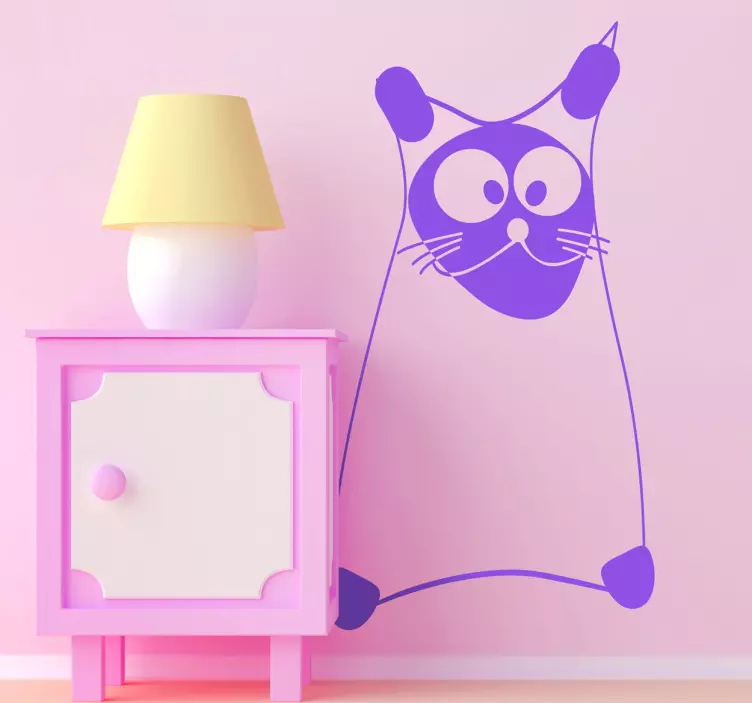 Playful Cat Outline wall sticker - TenStickers
