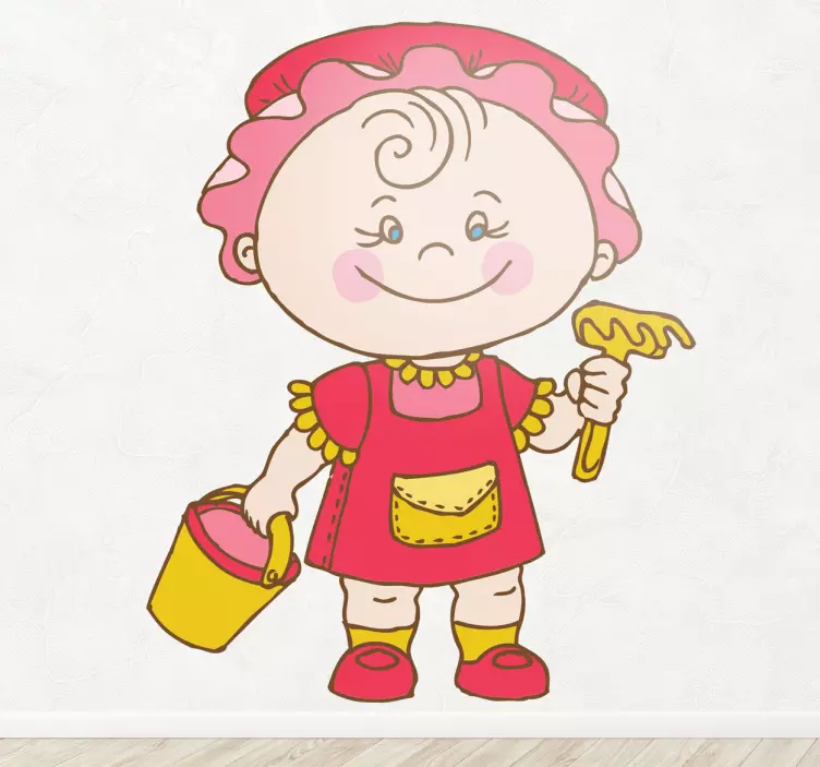 Playful Child Painter wall stickers for kid - TenStickers