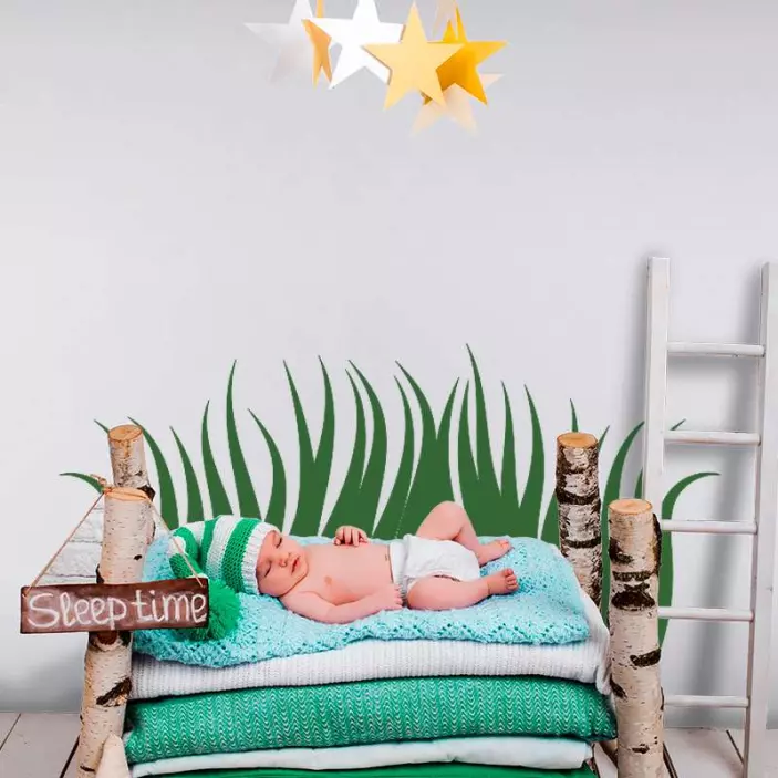 Playful Grass Background wall stickers for kid - TenStickers