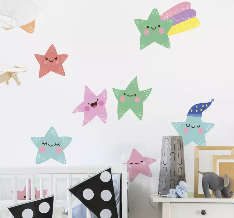 Playful Star Characters wall stickers for kid - TenStickers