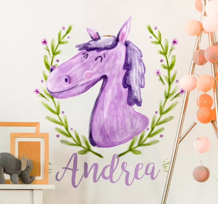 Playful Unicorn Portrait wall stickers for kid - TenStickers