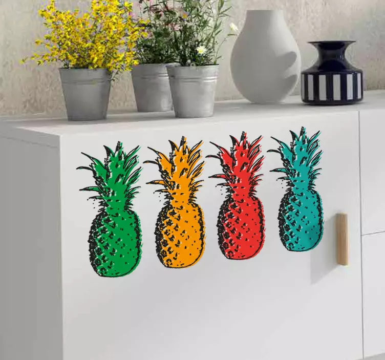 Pop Art Pineapple Sticker - TenStickers