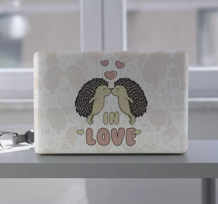 Porcupine in love  laptop sticker - TenStickers