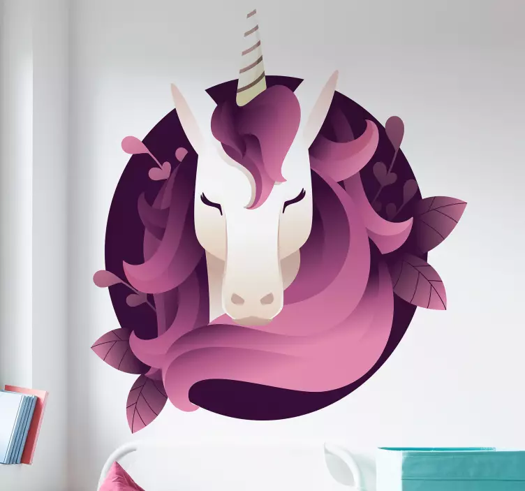 Portrait unicorn Childrens Bedroom Wall Sticker - TenStickers