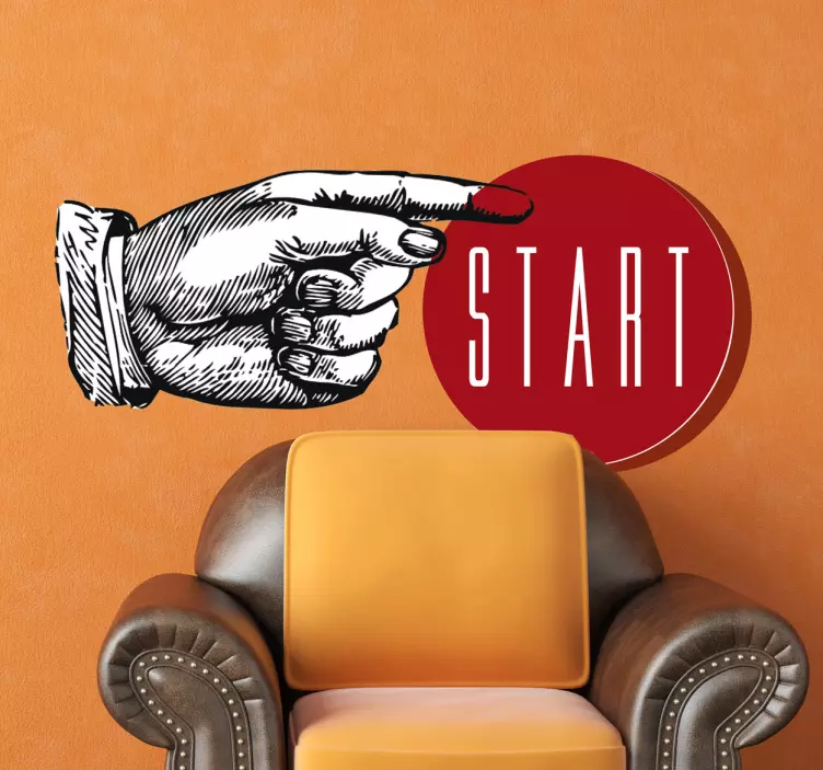 Press Start Sign Sticker - TenStickers