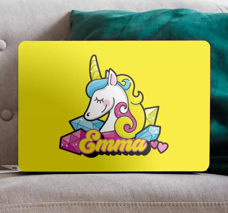 Pretty diamond unicorn laptop skins - TenStickers