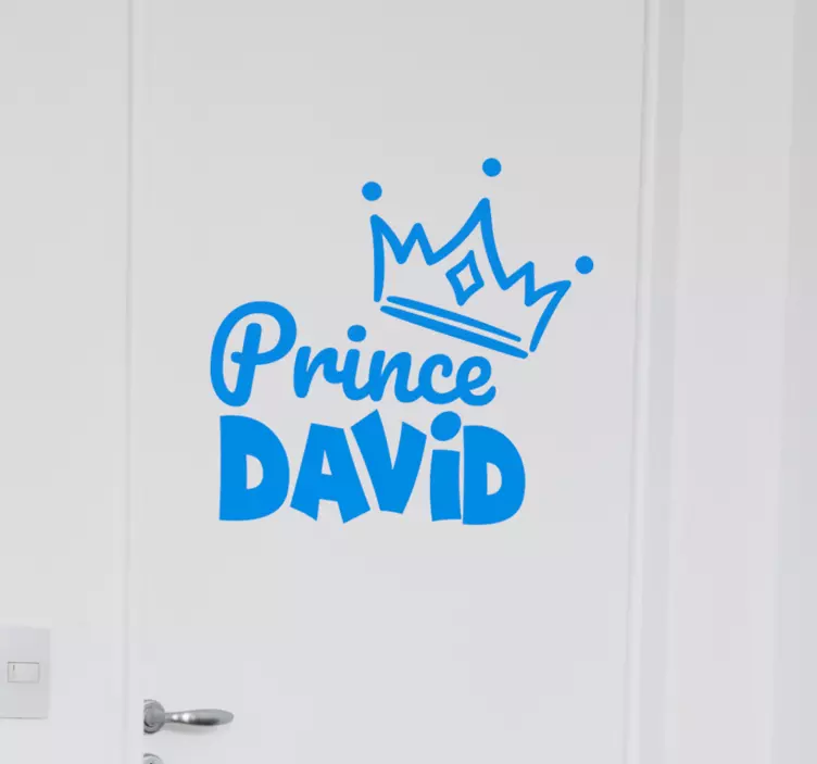 Prince crown with name  door sticker - TenStickers