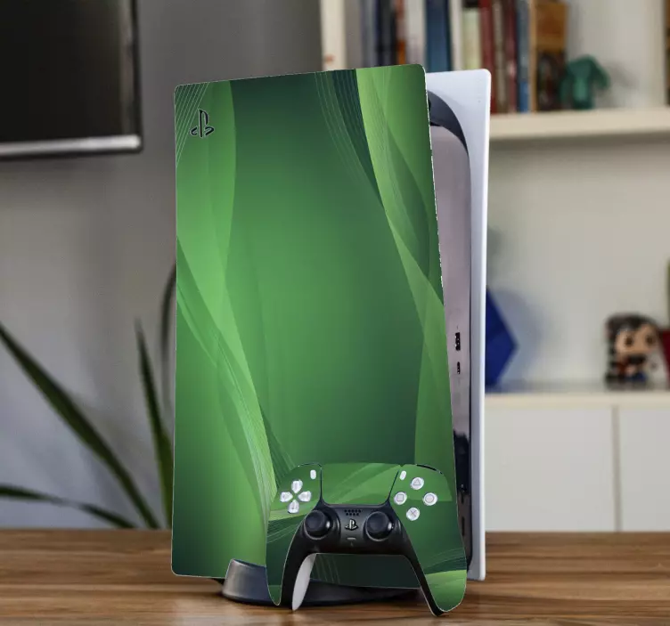 Ps5 skin sleek green pattern - TenStickers