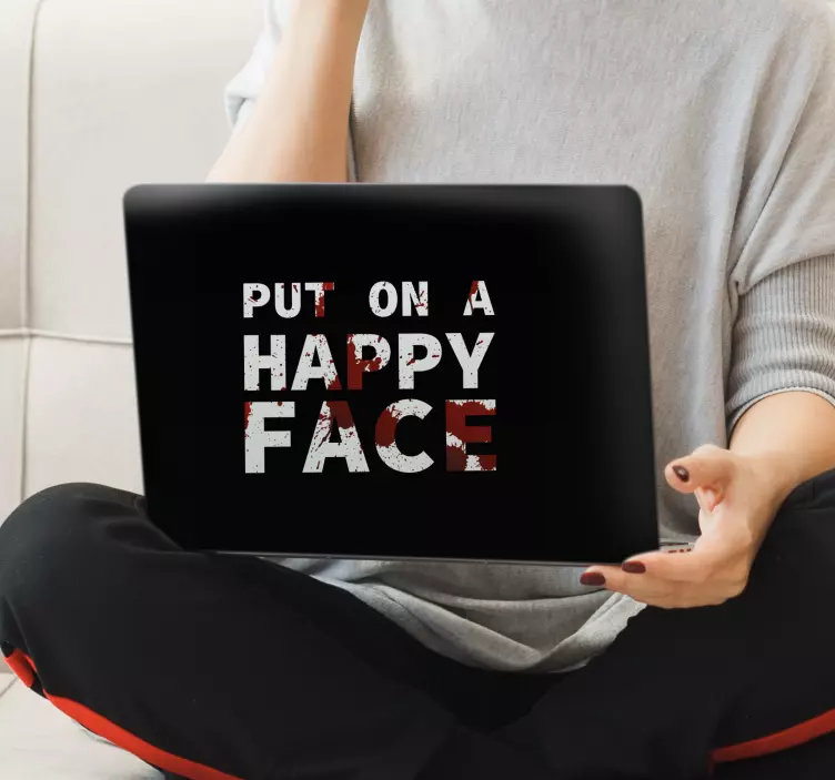 Put a happy face laptop skins - TenStickers