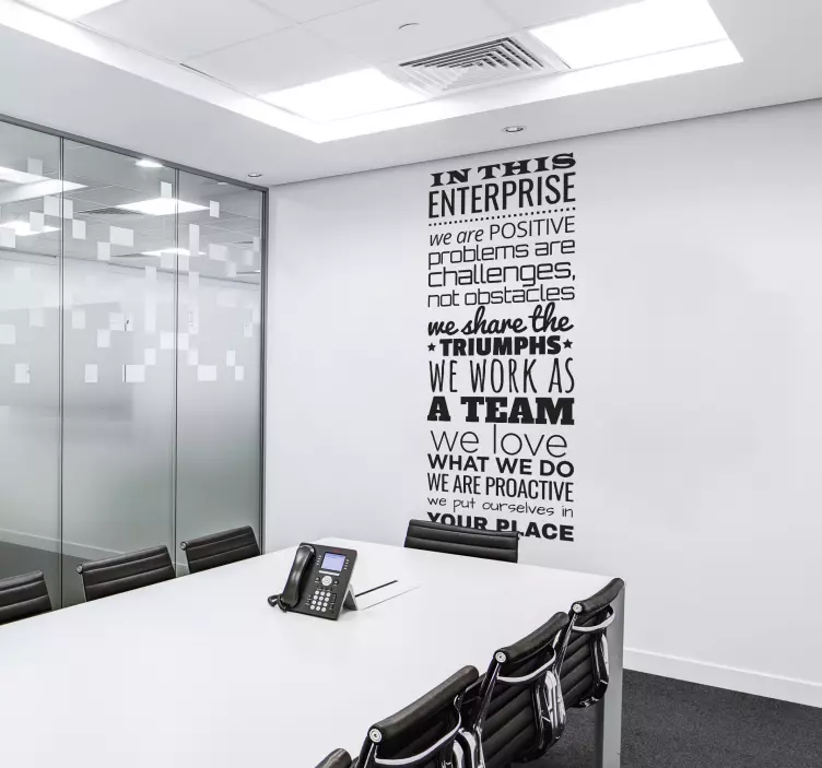 quote "in this enterprise" motivational wall sticker - TenStickers