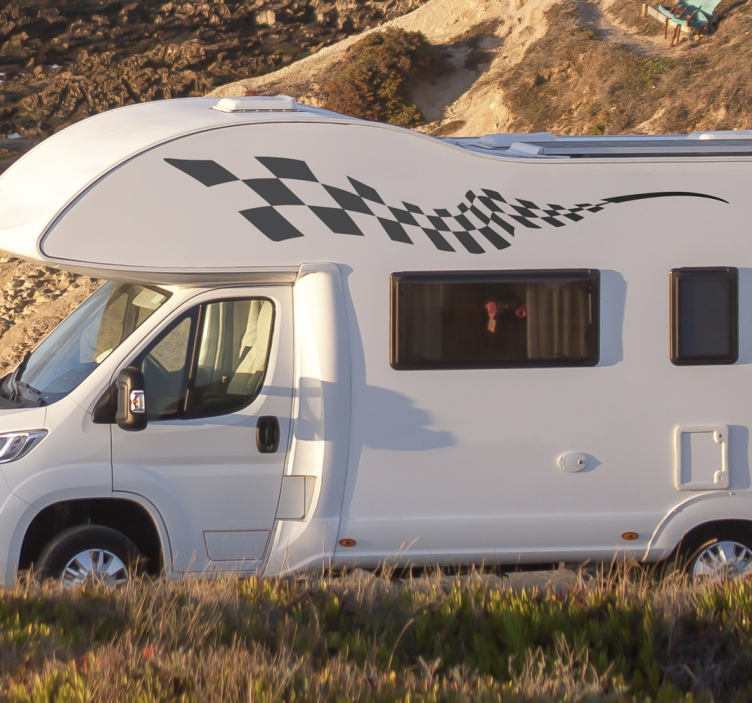 Racing blocks side campervan decal - TenStickers