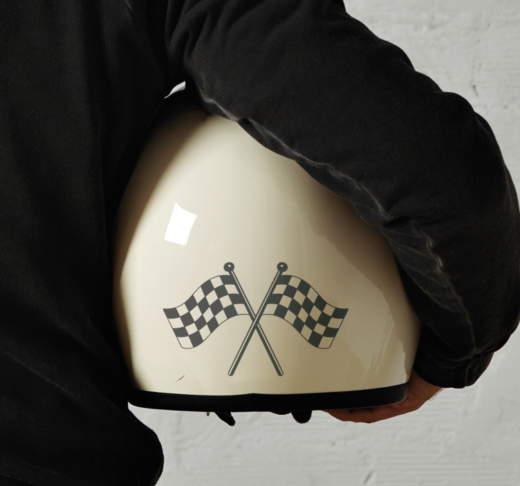 Racing flags design motorcycle sticker - TenStickers
