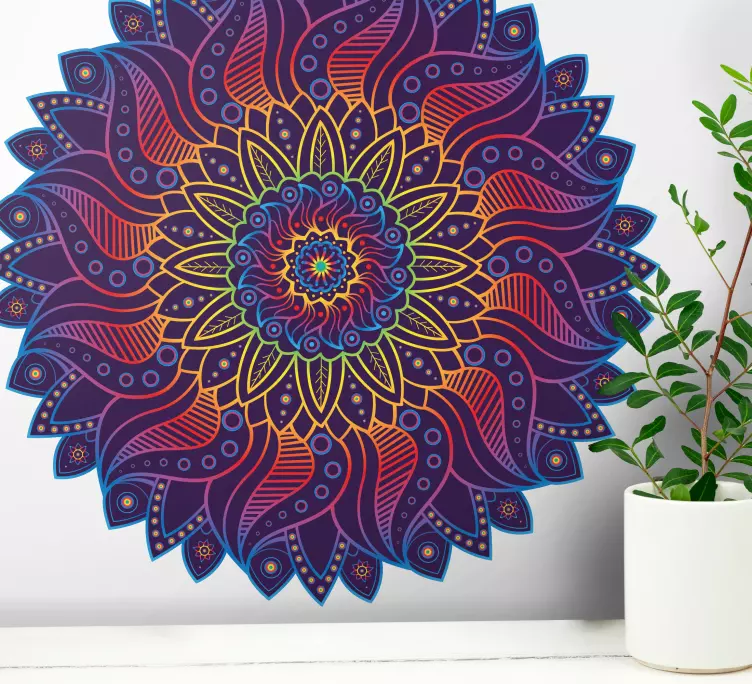 Rainbow mandala wall decal - TenStickers