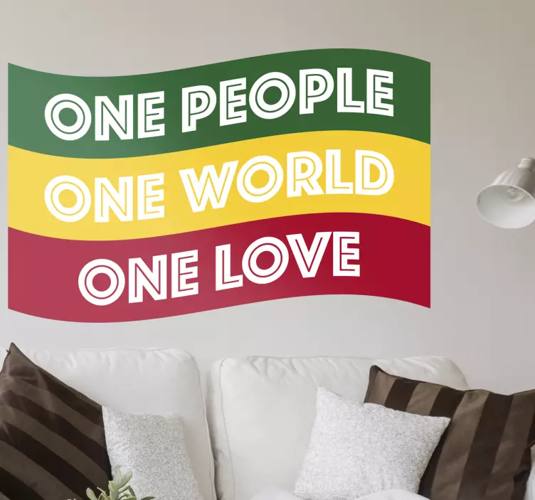 Rasta one people flag vinyl sticker - TenStickers
