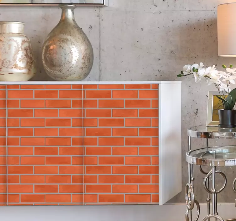 Red bricks pattern furniture sticker - TenStickers