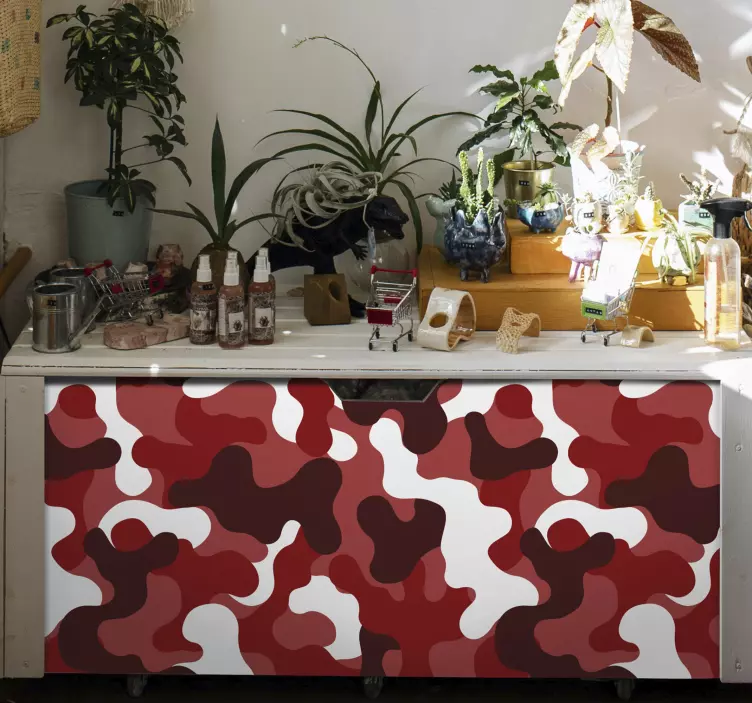 Red camouflage vinyl print sticker - TenStickers