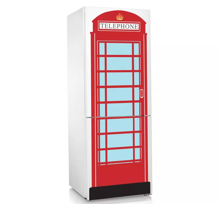 London red telephone box fridge sticker - TenStickers
